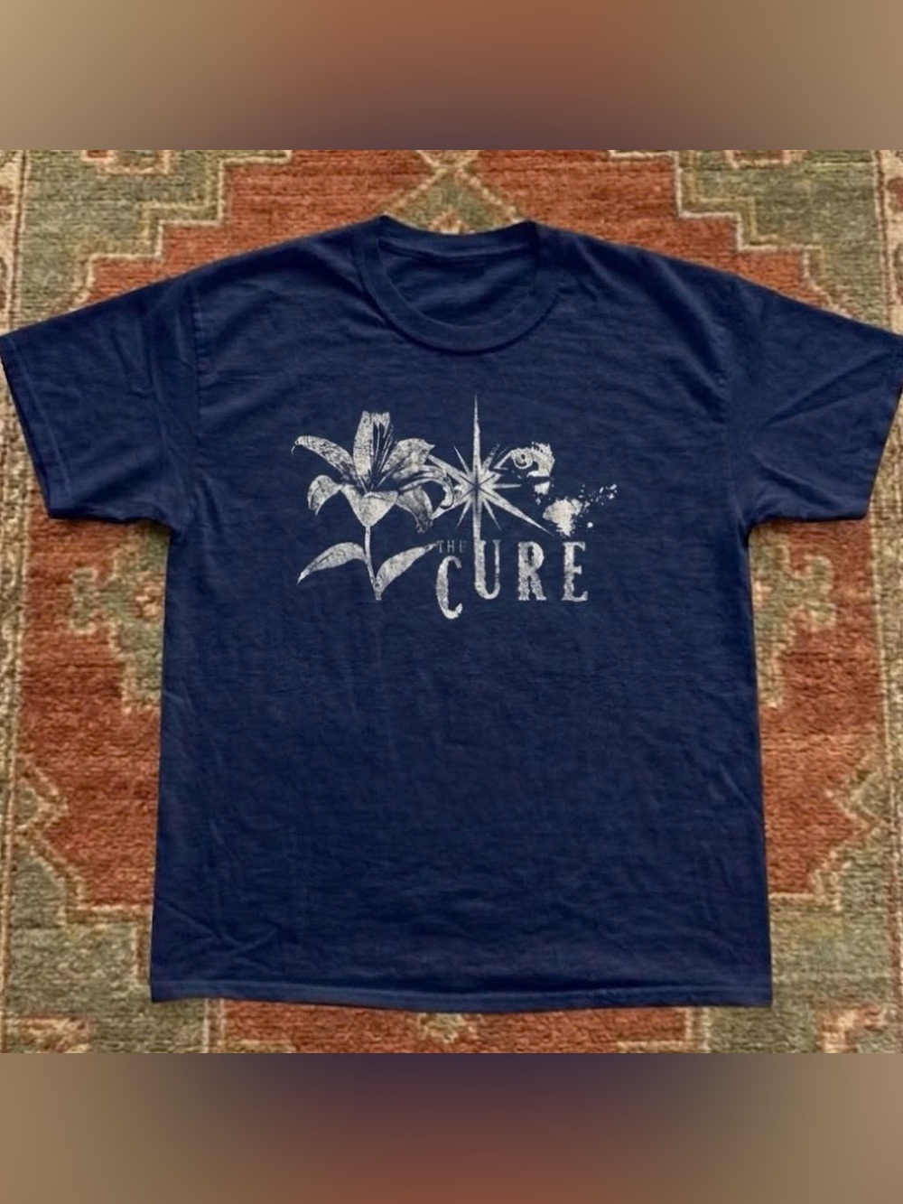 Gildan Navy The Cure Graphic Crew Tee